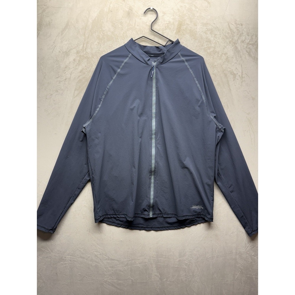 Solumbra Full Zip Jacket Sun Protection Shirt Men XL Grey Hiking Activewear UPF
